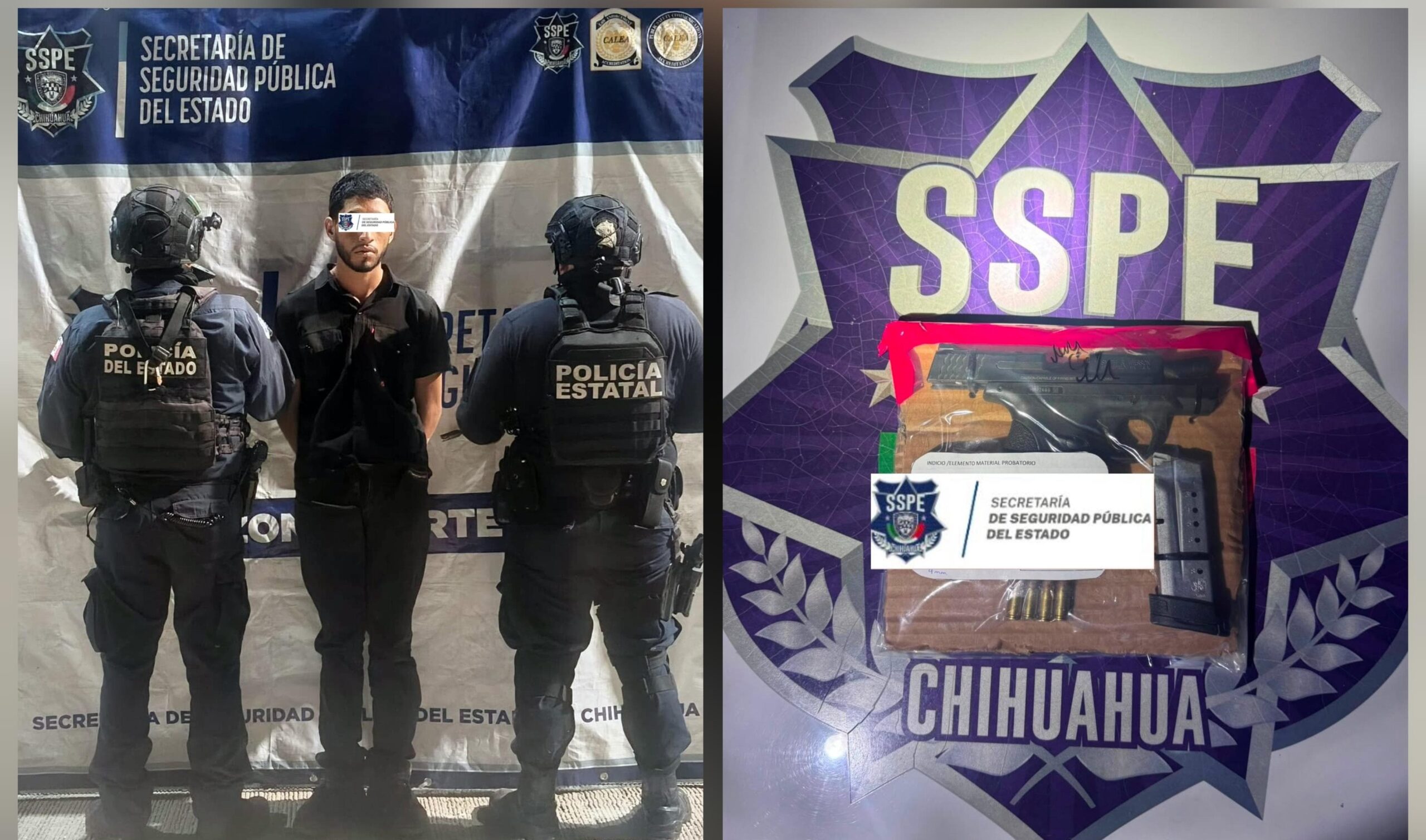 Asegura SSPE a sujeto armado en Aldama como resultado del operativo