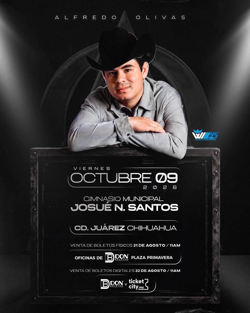 Alfredo Olivas llegará a Ciudad Juárez con concierto el próximo 9 de octubre